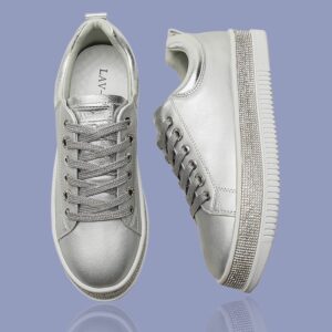 Lux Silver Diamonte Sole Sneakers