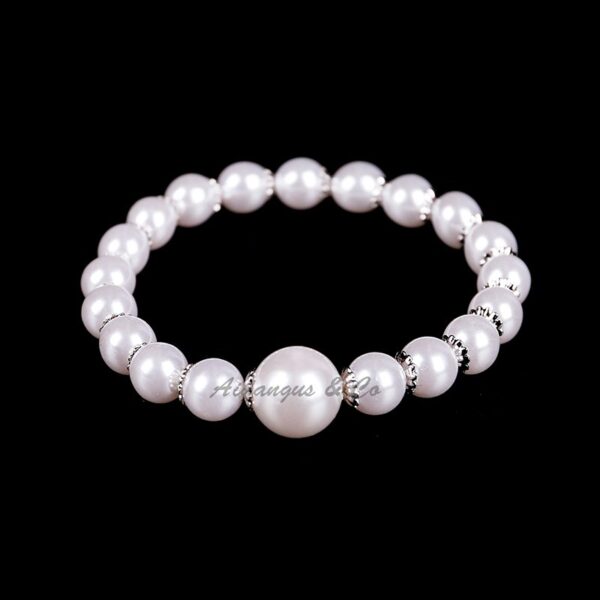 Silver Pearl Stretchy Bracelet