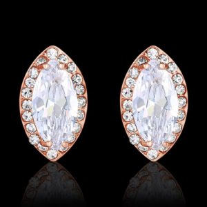 Rose Gold Zirconia Sparkle Stud Earrings