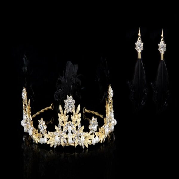 Feather Crown with Matching Earrings