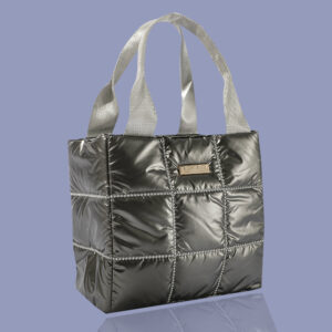 Pewter Quilted Glam Tote
