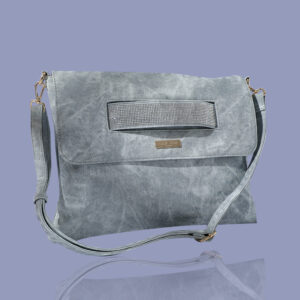 Blue Denim Look Bling Crossbody Clutch
