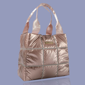 Rose Gold Quilted Glam Tote