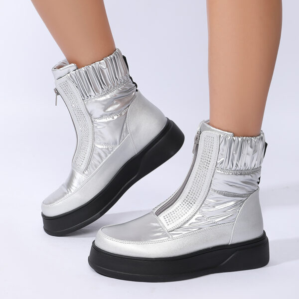 Silver Zip-Up Boots - Image 2