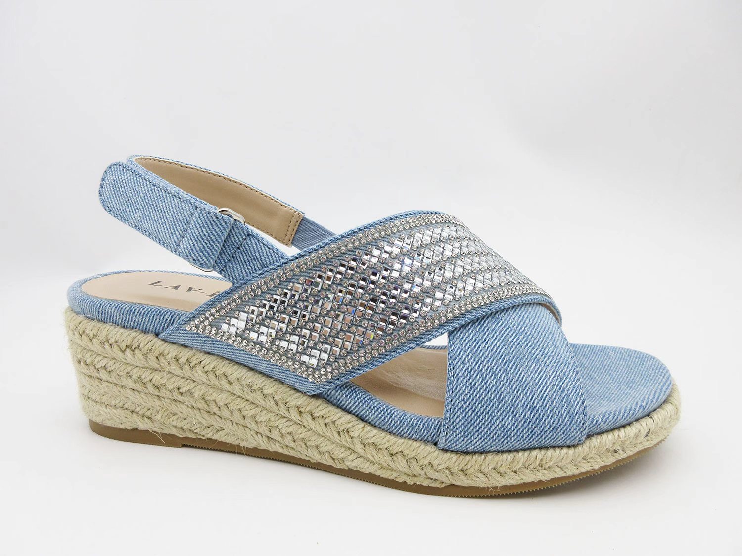 Denim Kylie Wedge Sandals