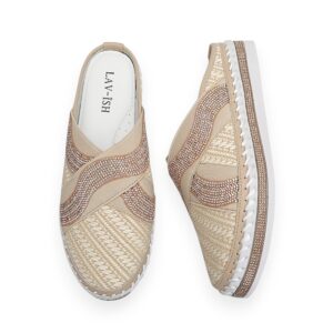 Natural Lola Woven Slides