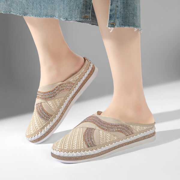 Natural Lola Woven Slides - Image 2