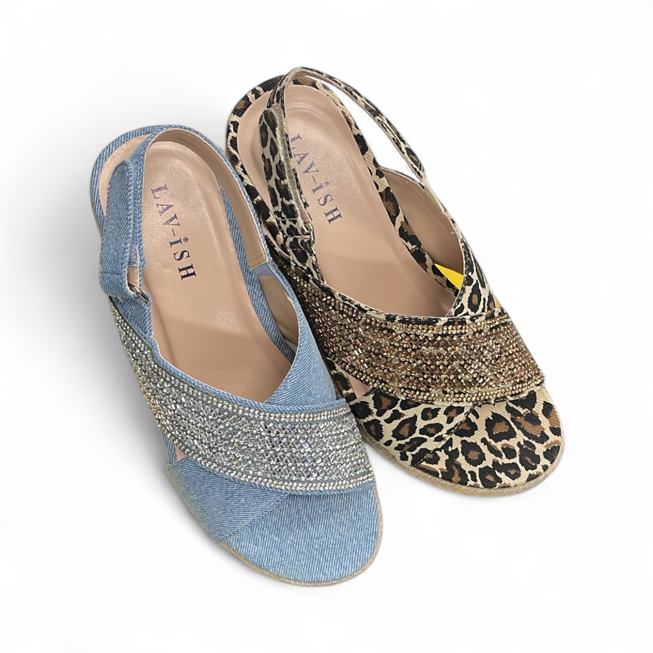 Denim Kylie Wedge Sandals - Image 2