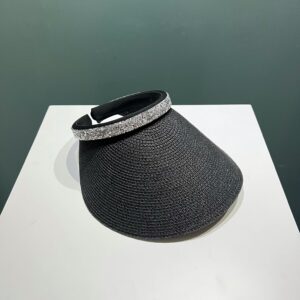 Black Straw Visor Hat