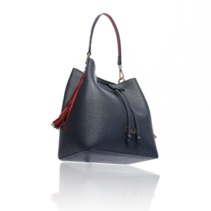 Navy Red Ruby Bucket Bag