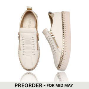 White/Gold Heritage Zip Sneaker