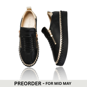 Black/Gold Heritage Zip Sneaker