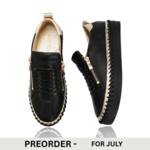 Black/Gold Heritage Zip Sneaker