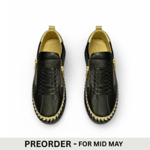 Black/Gold Heritage Zip Sneaker