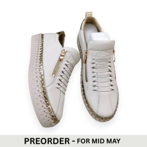 White/Gold Heritage Zip Sneaker