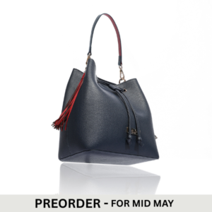 Navy Red Ruby Bucket Bag