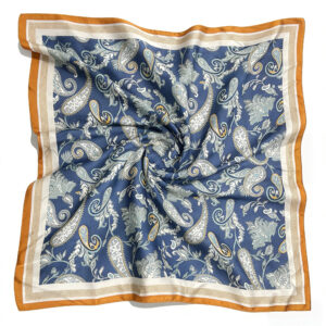Mulberry Silk Scarf Blue/Tan