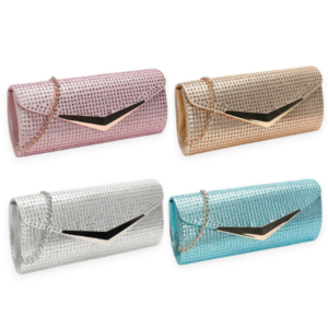 Pack Of 4 Satin Glitter Clutch