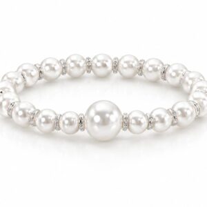 Silver Pearl Stretchy Bracelet
